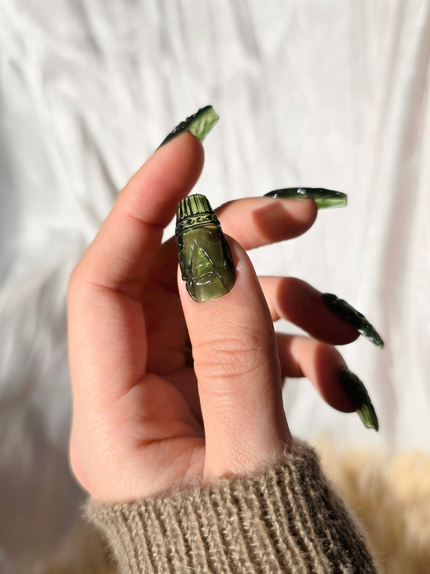 Green Vintage Glass Nails