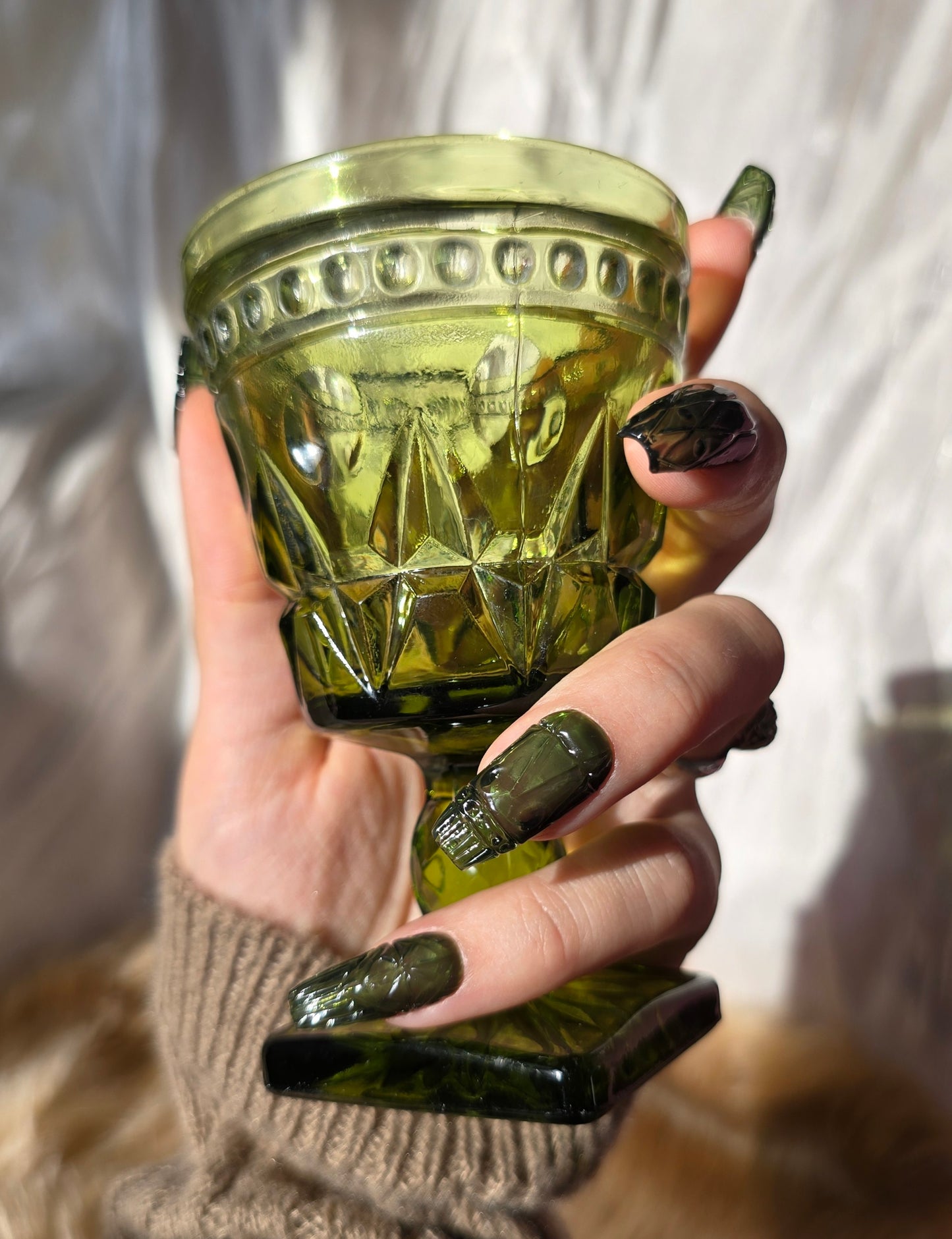Green Vintage Glass Nails