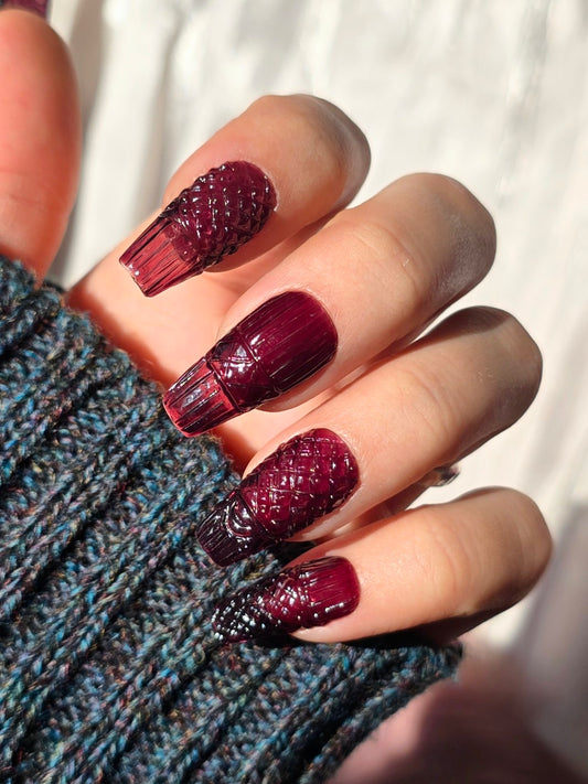 Vintage Cranberry Red Colored Glass Nails