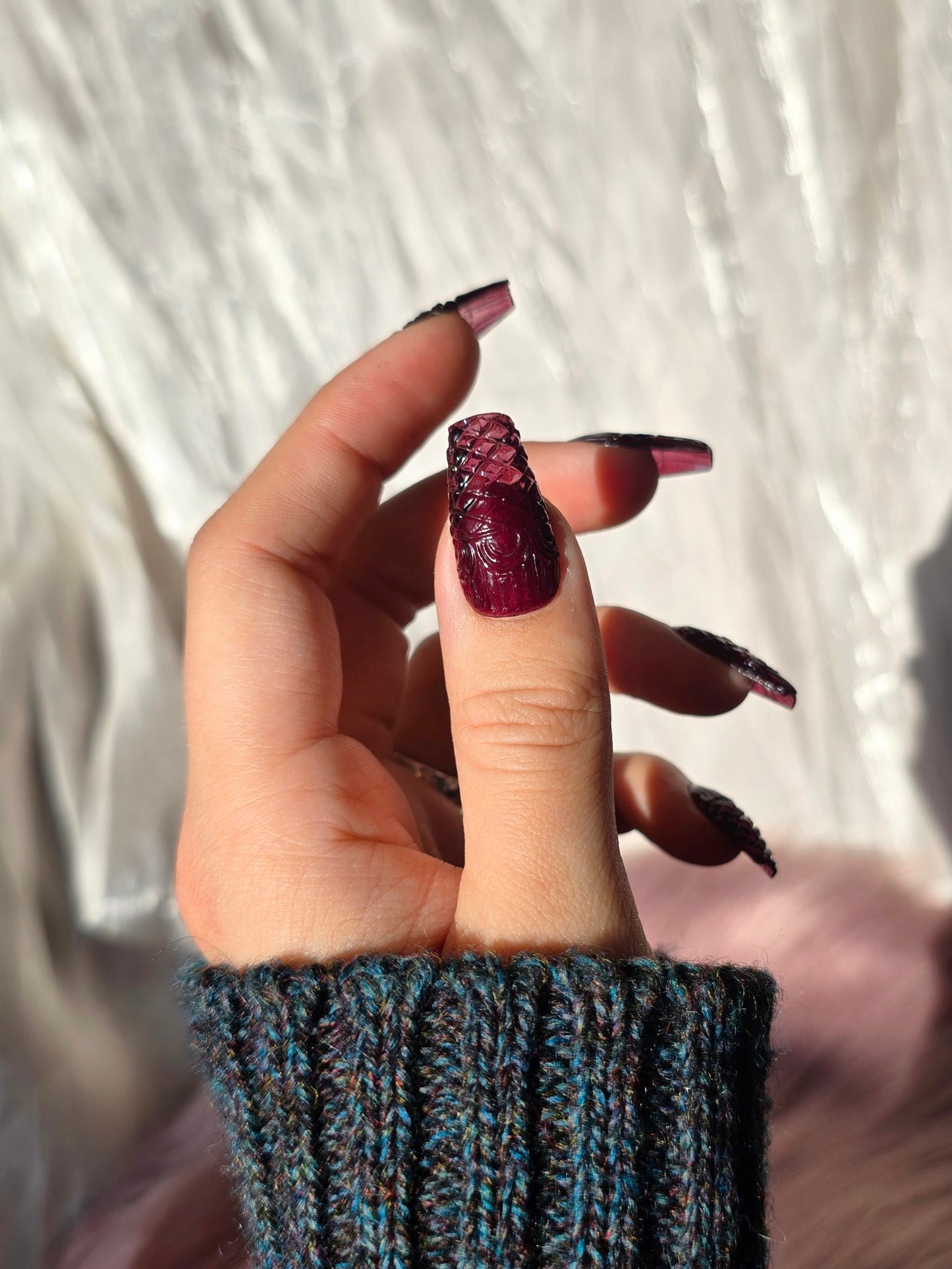 Vintage Cranberry Red Colored Glass Nails