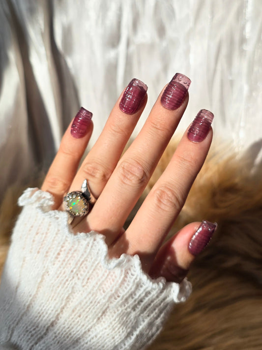 Dusty Pink Vintage Glass Nails