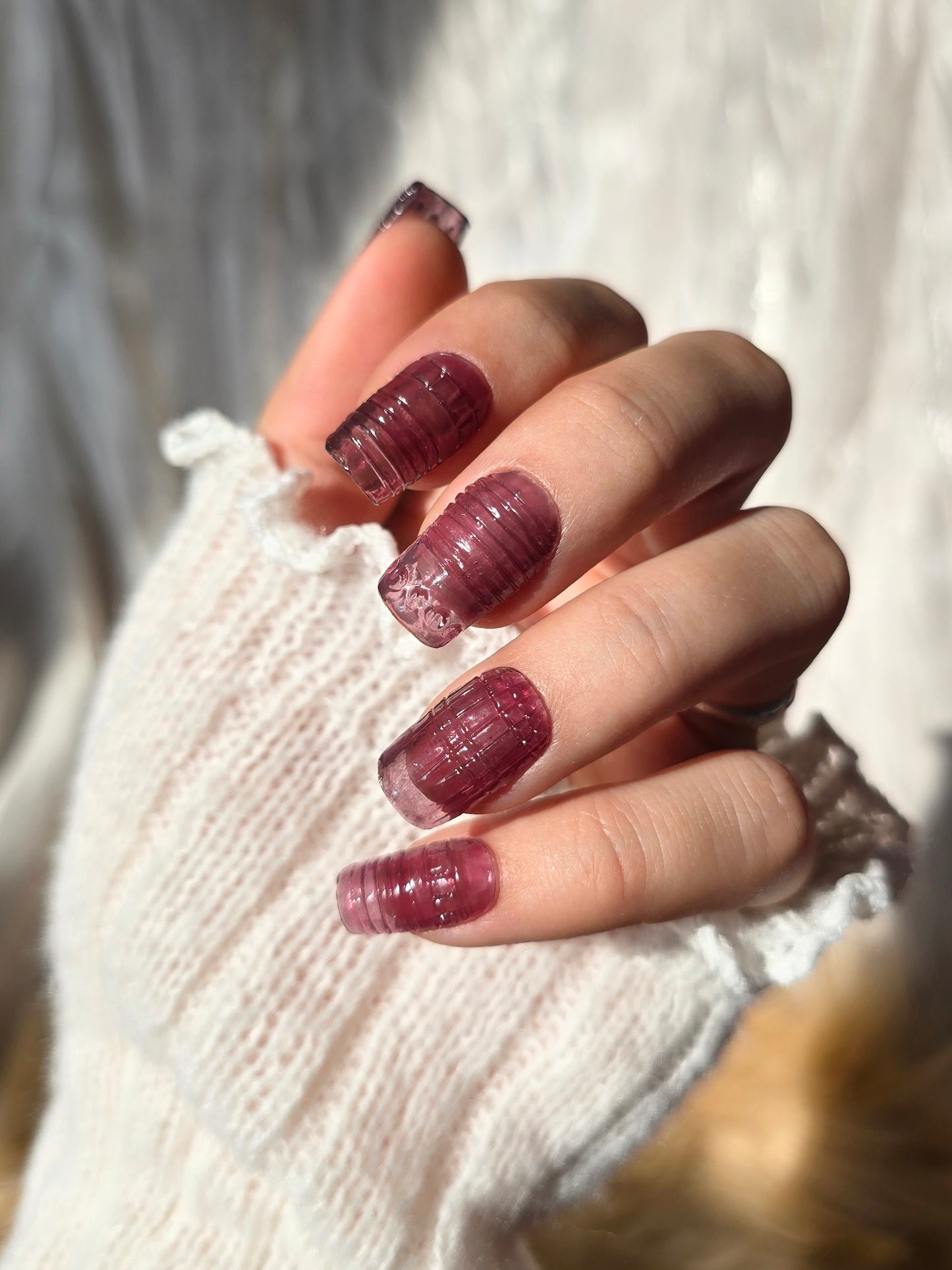 Dusty Pink Vintage Glass Nails