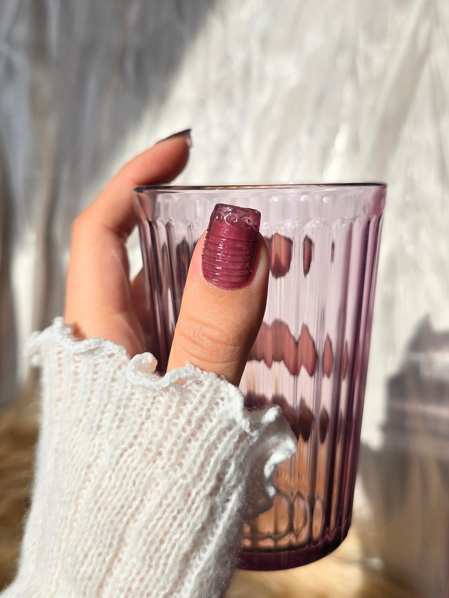 Dusty Pink Vintage Glass Nails