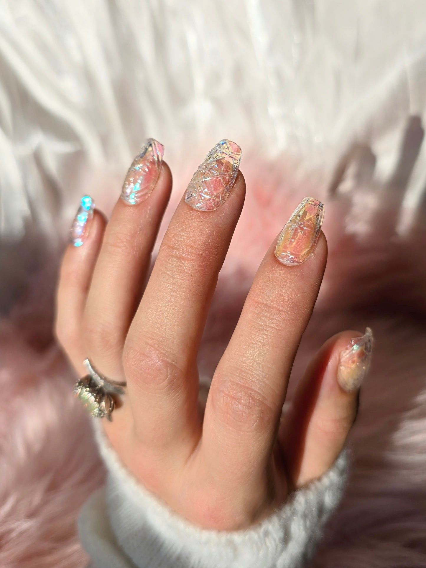 Iridescent Carnival Glass Nails