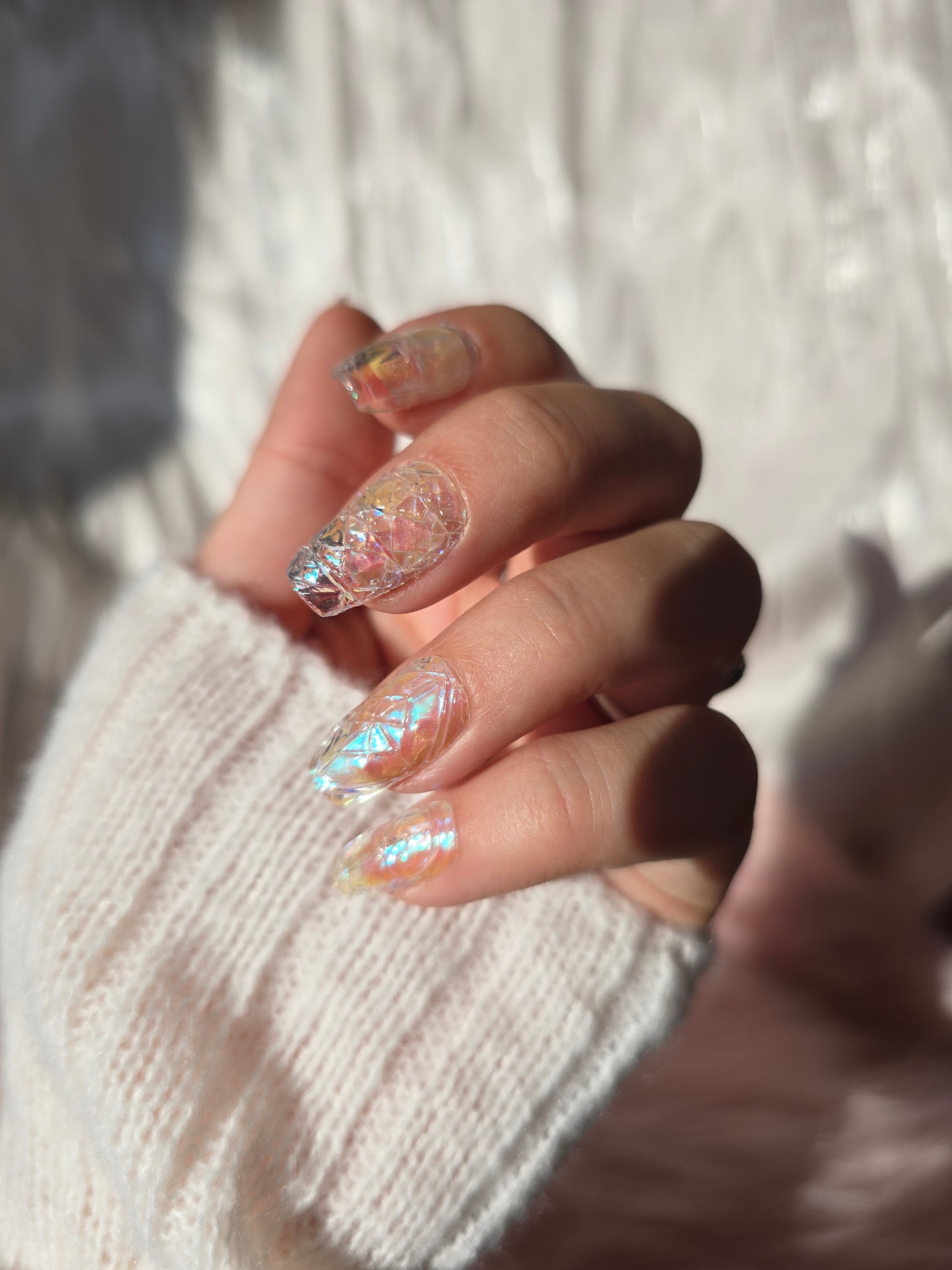 Iridescent Carnival Glass Nails