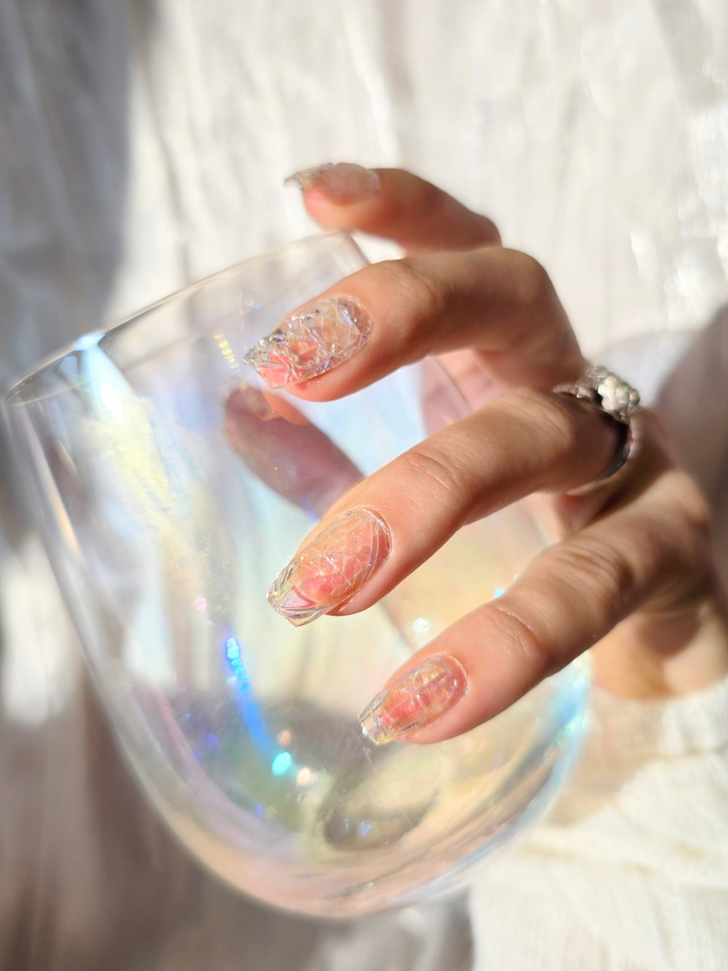 Iridescent Carnival Glass Nails