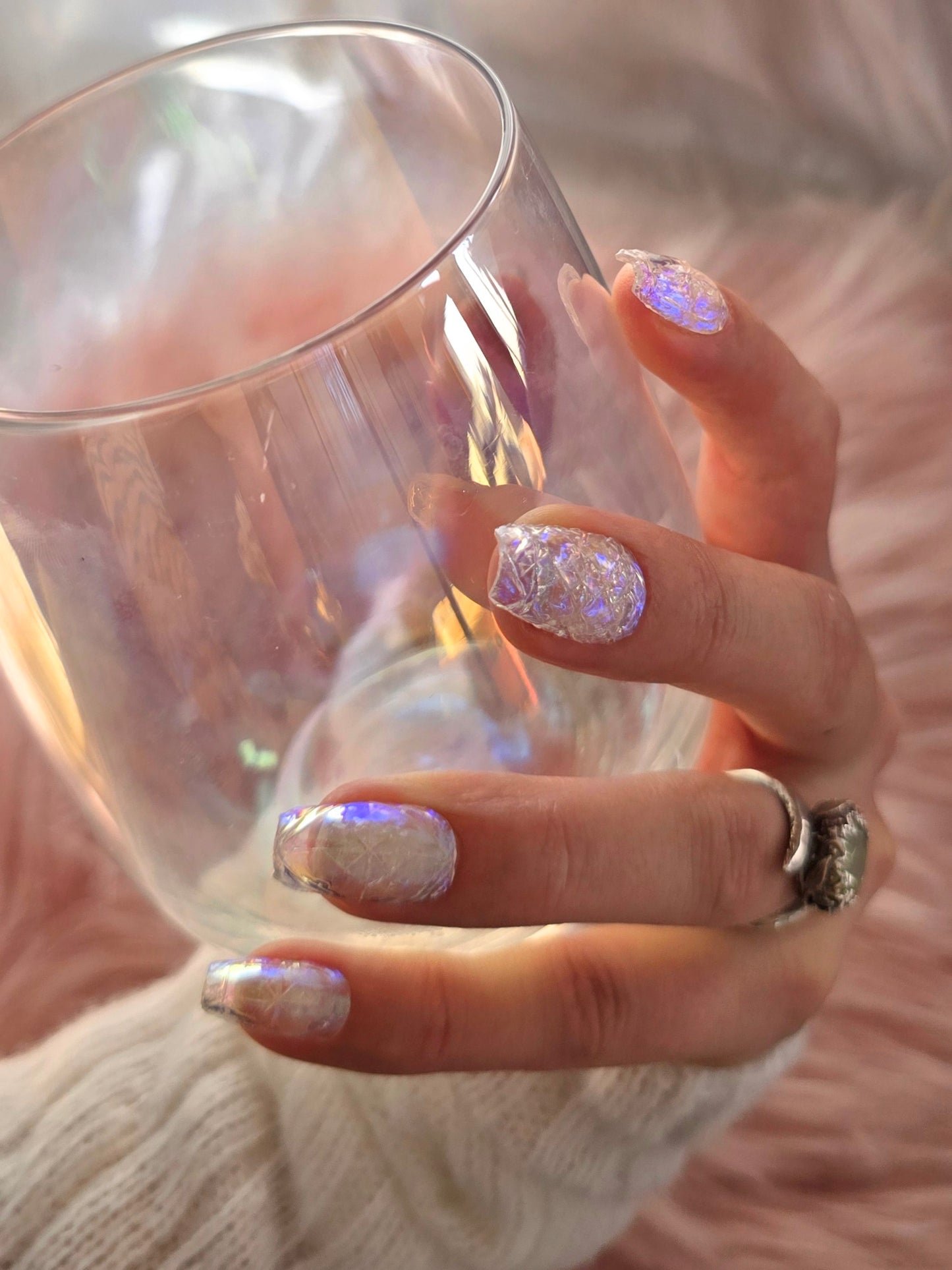 Iridescent Carnival Glass Nails