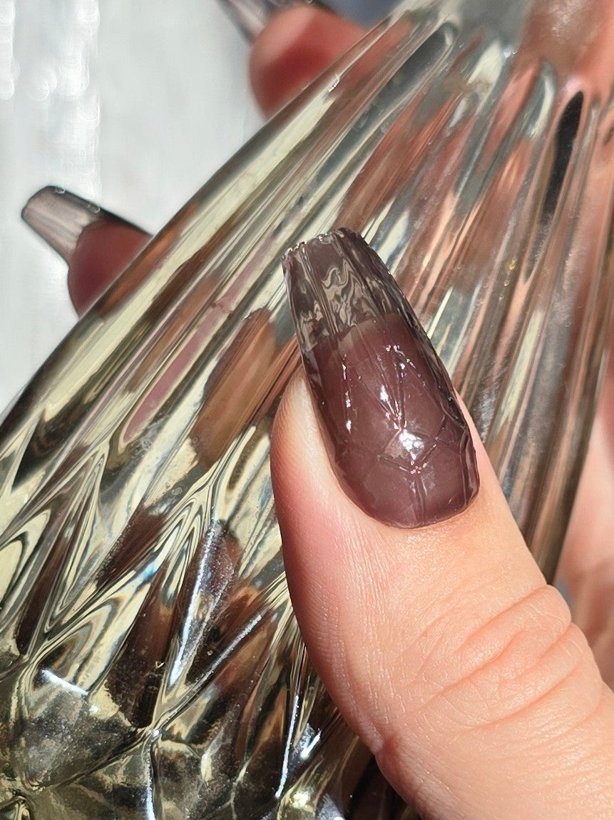 Translucent Black Smoked Glass Nails